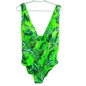 Coastal Waves one piece swim suit bathing suit tropical bright NWT SZ 3X